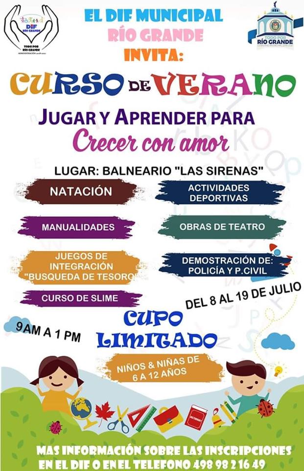 INVITA EL DIF MUNICIPAL A LOS CURSOS DE VERANO 2019 – Presidencia ...